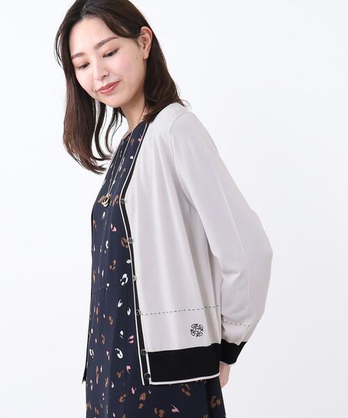 Reflect / リフレクト カーディガン・ボレロ | 【WEB先行カラーあり／手洗い可／アンサンブル可】バイカラーカーディガン | 詳細13