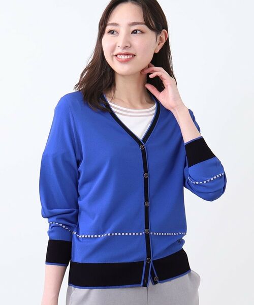 Reflect / リフレクト カーディガン・ボレロ | 【WEB先行カラーあり／手洗い可／アンサンブル可】バイカラーカーディガン | 詳細16