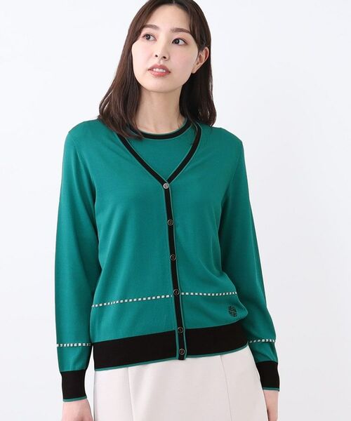 Reflect / リフレクト カーディガン・ボレロ | 【WEB先行カラーあり／手洗い可／アンサンブル可】バイカラーカーディガン | 詳細20