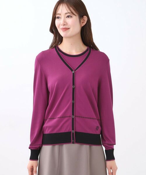 Reflect / リフレクト カーディガン・ボレロ | 【WEB先行カラーあり／手洗い可／アンサンブル可】バイカラーカーディガン | 詳細25