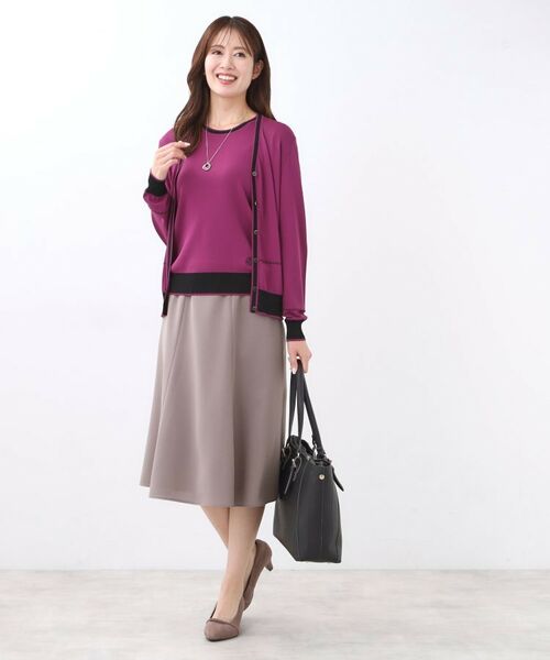 Reflect / リフレクト カーディガン・ボレロ | 【WEB先行カラーあり／手洗い可／アンサンブル可】バイカラーカーディガン | 詳細5