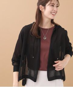 Reflect / リフレクト カーディガン・ボレロ | 【寒暖差対策に◎／手洗い可／旅行や通勤に】フード付きシアーカーディガン