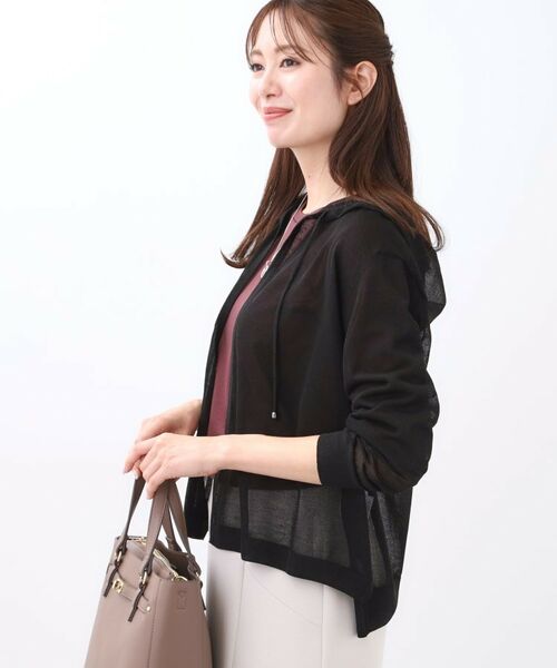 Reflect / リフレクト カーディガン・ボレロ | 【寒暖差対策に◎／手洗い可／旅行や通勤に】フード付きシアーカーディガン | 詳細10