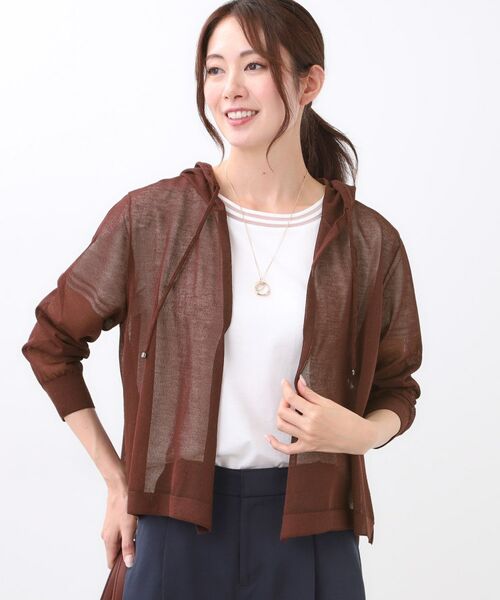 Reflect / リフレクト カーディガン・ボレロ | 【寒暖差対策に◎／手洗い可／旅行や通勤に】フード付きシアーカーディガン | 詳細14