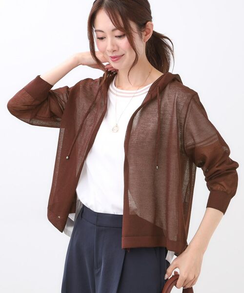 Reflect / リフレクト カーディガン・ボレロ | 【寒暖差対策に◎／手洗い可／旅行や通勤に】フード付きシアーカーディガン | 詳細15