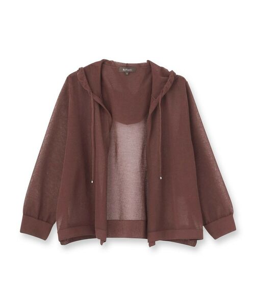 Reflect / リフレクト カーディガン・ボレロ | 【寒暖差対策に◎／手洗い可／旅行や通勤に】フード付きシアーカーディガン | 詳細18