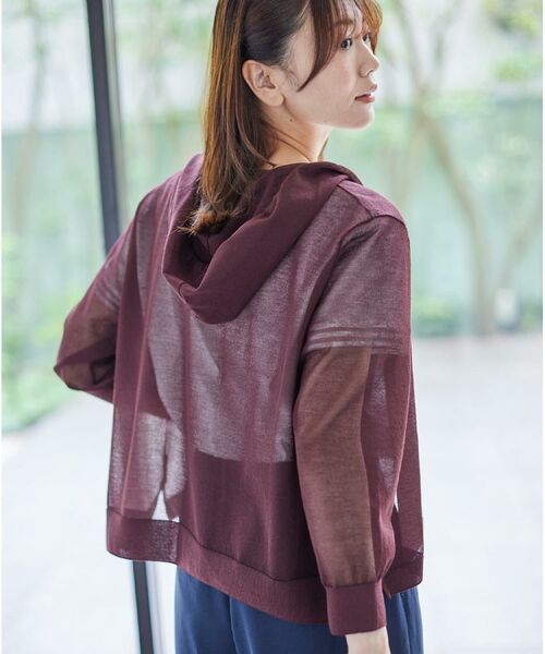 Reflect / リフレクト カーディガン・ボレロ | 【寒暖差対策に◎／手洗い可／旅行や通勤に】フード付きシアーカーディガン | 詳細2