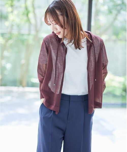 Reflect / リフレクト カーディガン・ボレロ | 【寒暖差対策に◎／手洗い可／旅行や通勤に】フード付きシアーカーディガン | 詳細3