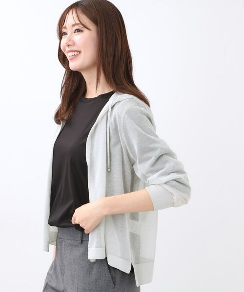Reflect / リフレクト カーディガン・ボレロ | 【寒暖差対策に◎／手洗い可／旅行や通勤に】フード付きシアーカーディガン | 詳細6