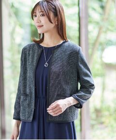 Reflect / リフレクト ノーカラージャケット | 【軽い着心地】メッシュツイードジャケット