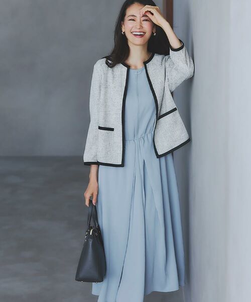 Reflect / リフレクト ノーカラージャケット | 【軽い着心地】メッシュツイードジャケット | 詳細1