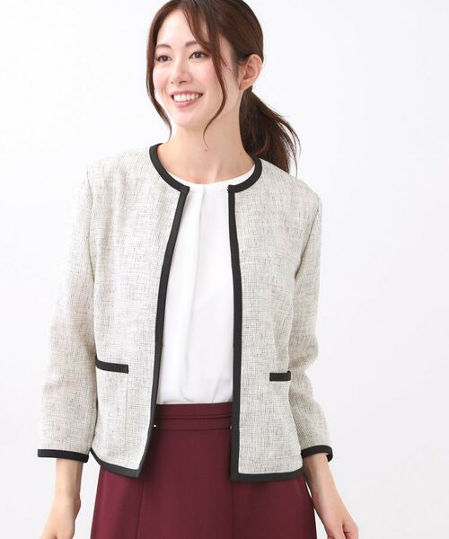 Reflect / リフレクト ノーカラージャケット | 【軽い着心地】メッシュツイードジャケット | 詳細10