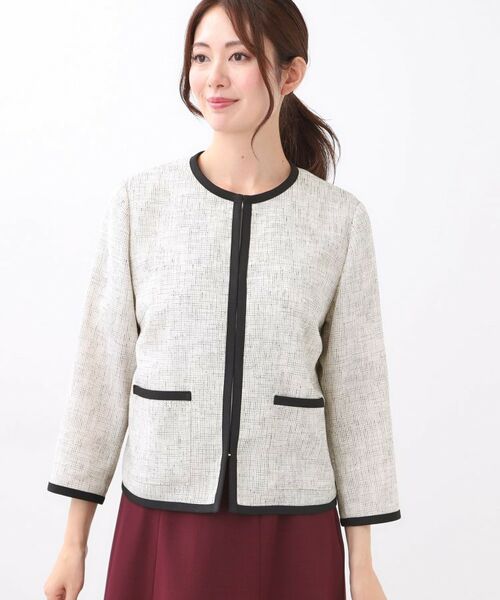 Reflect / リフレクト ノーカラージャケット | 【軽い着心地】メッシュツイードジャケット | 詳細14