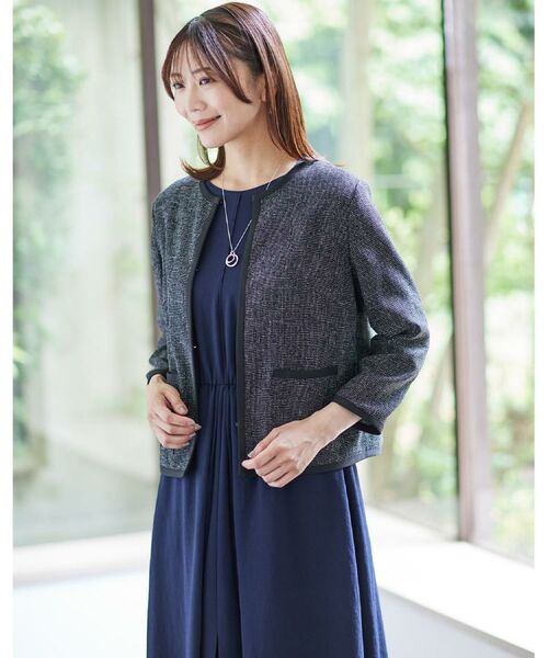 Reflect / リフレクト ノーカラージャケット | 【軽い着心地】メッシュツイードジャケット | 詳細3