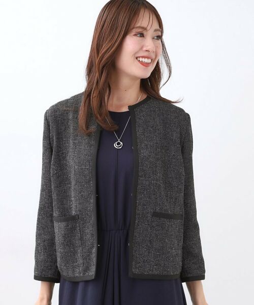 Reflect / リフレクト ノーカラージャケット | 【軽い着心地】メッシュツイードジャケット | 詳細5