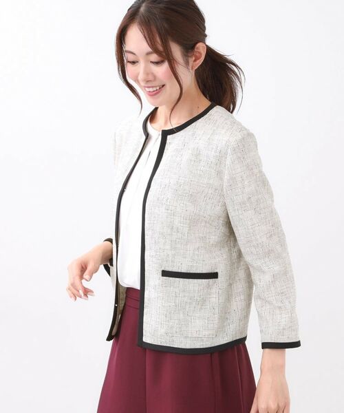 Reflect / リフレクト ノーカラージャケット | 【軽い着心地】メッシュツイードジャケット | 詳細9