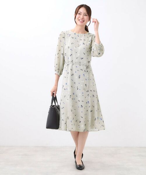 Reflect / リフレクト ミニ丈・ひざ丈ワンピース | 【ウエストリボン付き】フレアプリントワンピース | 詳細17