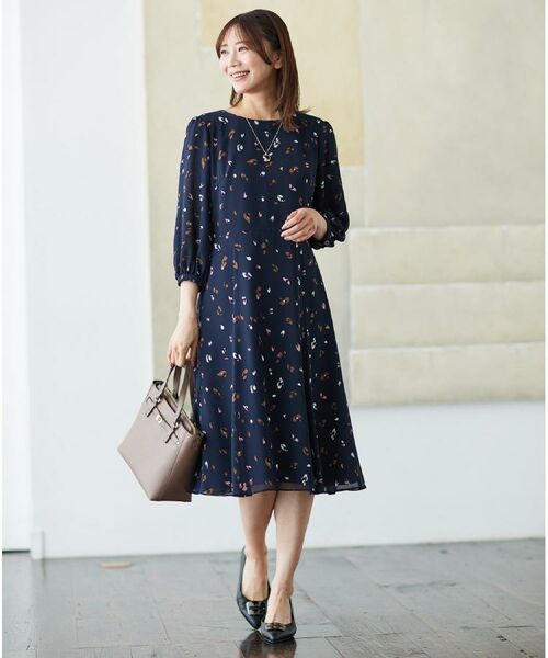 Reflect / リフレクト ミニ丈・ひざ丈ワンピース | 【ウエストリボン付き】フレアプリントワンピース | 詳細2