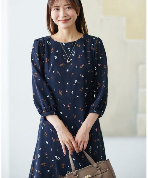 Reflect / リフレクト ミニ丈・ひざ丈ワンピース | 【ウエストリボン付き】フレアプリントワンピース | 詳細3