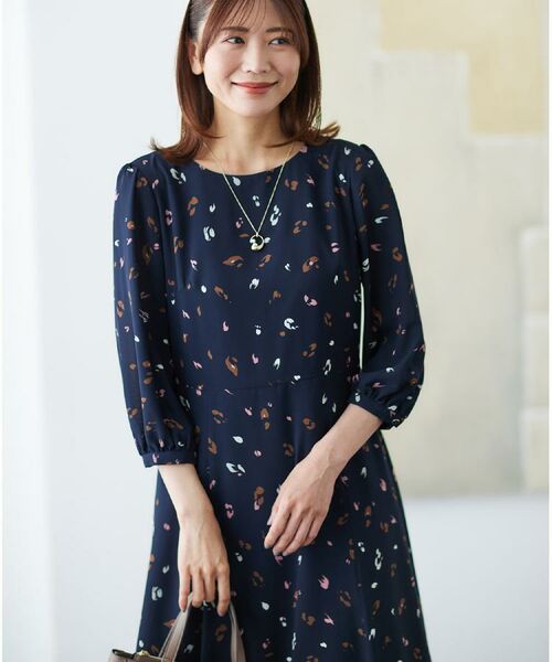 Reflect / リフレクト ミニ丈・ひざ丈ワンピース | 【ウエストリボン付き】フレアプリントワンピース | 詳細4