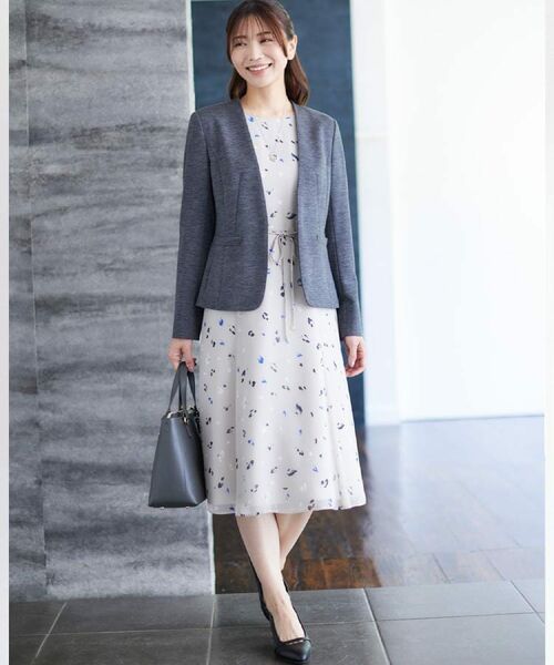 Reflect / リフレクト ミニ丈・ひざ丈ワンピース | 【ウエストリボン付き】フレアプリントワンピース | 詳細6