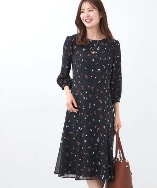 Reflect / リフレクト ミニ丈・ひざ丈ワンピース | 【ウエストリボン付き】フレアプリントワンピース | 詳細7