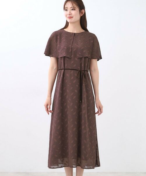 Reflect / リフレクト ロング・マキシ丈ワンピース | 【撥水/二の腕カバー/付属リボン付き】ケープデザインノースリーブワンピース | 詳細14