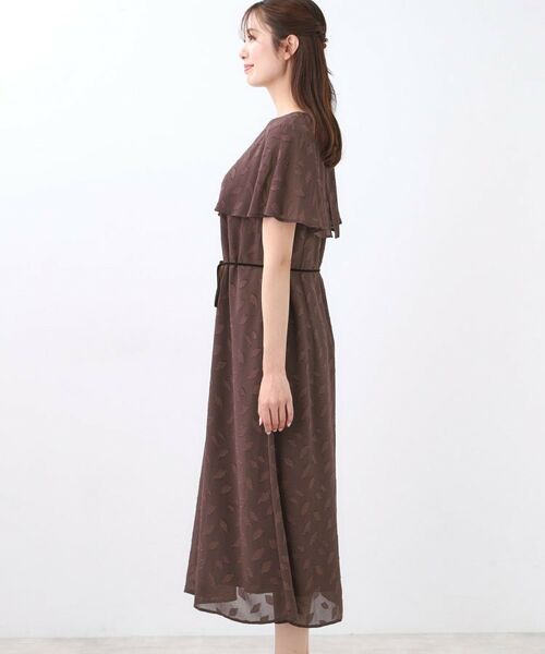 Reflect / リフレクト ロング・マキシ丈ワンピース | 【撥水/二の腕カバー/付属リボン付き】ケープデザインノースリーブワンピース | 詳細15