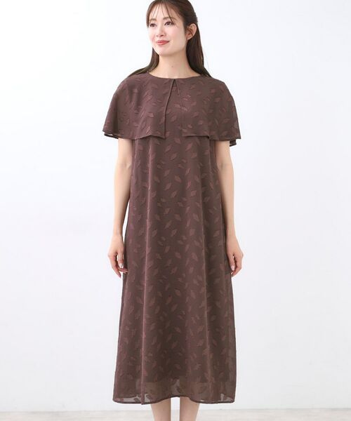 Reflect / リフレクト ロング・マキシ丈ワンピース | 【撥水/二の腕カバー/付属リボン付き】ケープデザインノースリーブワンピース | 詳細17