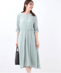 最終値下げ！美品！reflect リフレクト　総柄　ワンピース　アイボリー　7 WEB限定カラーあり／マシンウォッシュ可】幾何柄プリント