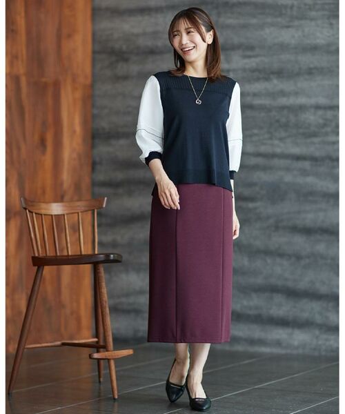 Reflect / リフレクト スカート | 【すっきり見え/ウエスト総ゴム】ジャージナロースカート | 詳細3