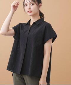 Reflect / リフレクト シャツ・ブラウス | 【二の腕さりげなくカバー】シャツ衿オフボディブラウス