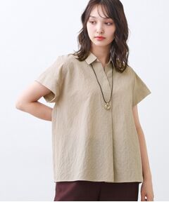 Reflect / リフレクト シャツ・ブラウス | 【二の腕さりげなくカバー】シャツ衿オフボディブラウス