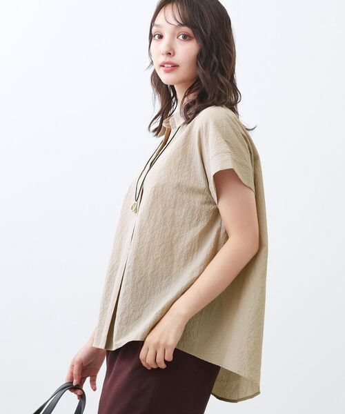 Reflect / リフレクト シャツ・ブラウス | 【二の腕さりげなくカバー】シャツ衿オフボディブラウス | 詳細10