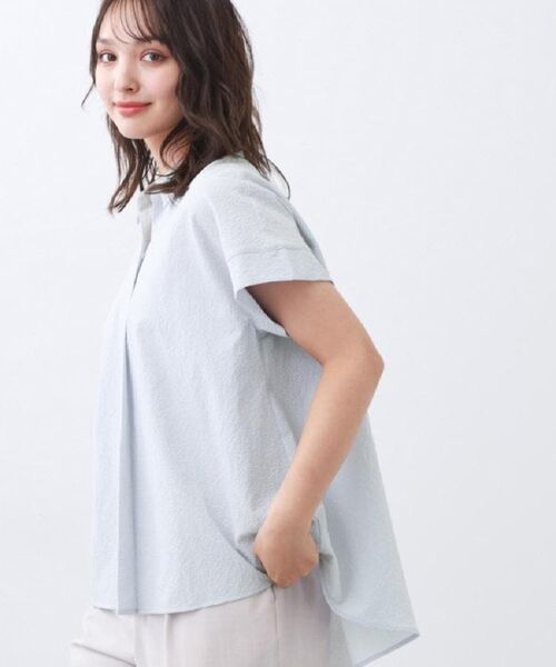 Reflect / リフレクト シャツ・ブラウス | 【二の腕さりげなくカバー】シャツ衿オフボディブラウス | 詳細13