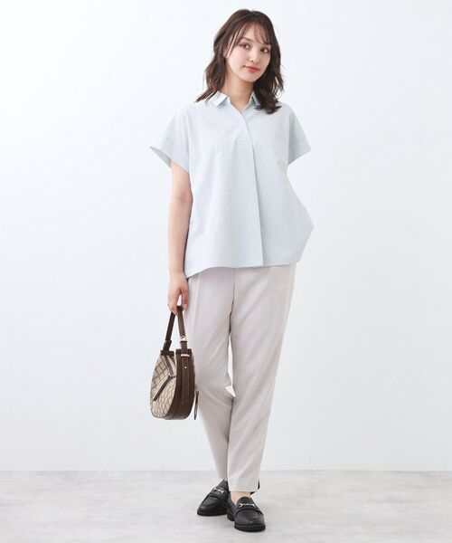 Reflect / リフレクト シャツ・ブラウス | 【二の腕さりげなくカバー】シャツ衿オフボディブラウス | 詳細15