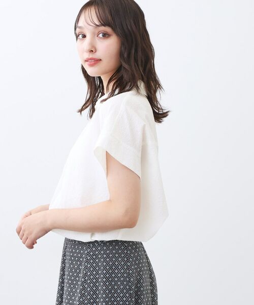 Reflect / リフレクト シャツ・ブラウス | 【二の腕さりげなくカバー】シャツ衿オフボディブラウス | 詳細2