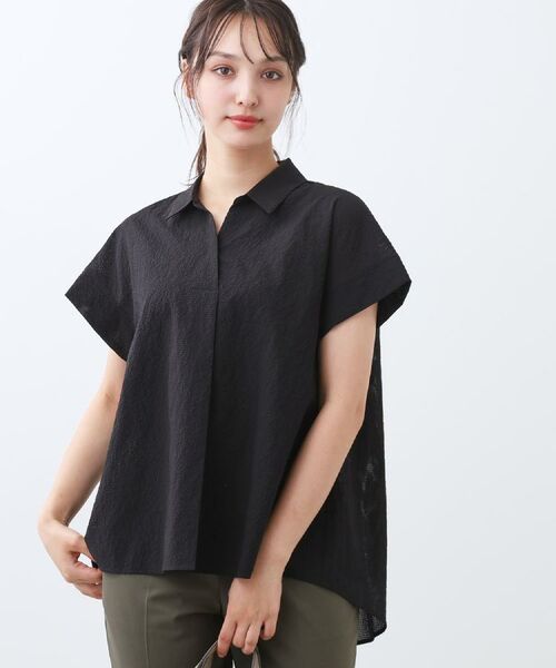 Reflect / リフレクト シャツ・ブラウス | 【二の腕さりげなくカバー】シャツ衿オフボディブラウス | 詳細5