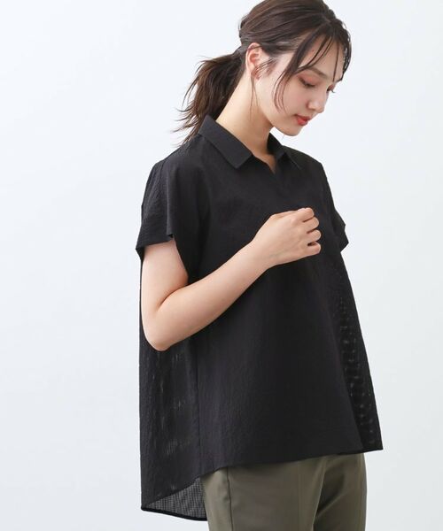 Reflect / リフレクト シャツ・ブラウス | 【二の腕さりげなくカバー】シャツ衿オフボディブラウス | 詳細6