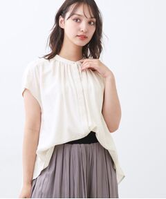 Reflect / リフレクト シャツ・ブラウス | 【二の腕さりげなくカバー】バンドカラーブラウス