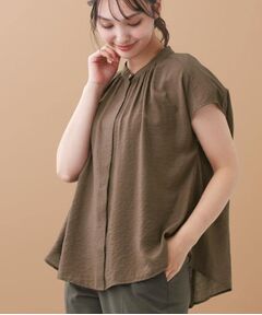 Reflect / リフレクト シャツ・ブラウス | 【二の腕さりげなくカバー】バンドカラーブラウス