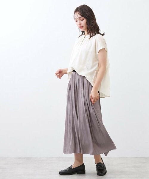 Reflect / リフレクト シャツ・ブラウス | 【二の腕さりげなくカバー】バンドカラーブラウス | 詳細3