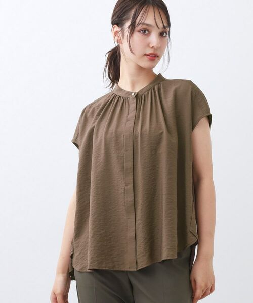 Reflect / リフレクト シャツ・ブラウス | 【二の腕さりげなくカバー】バンドカラーブラウス | 詳細5