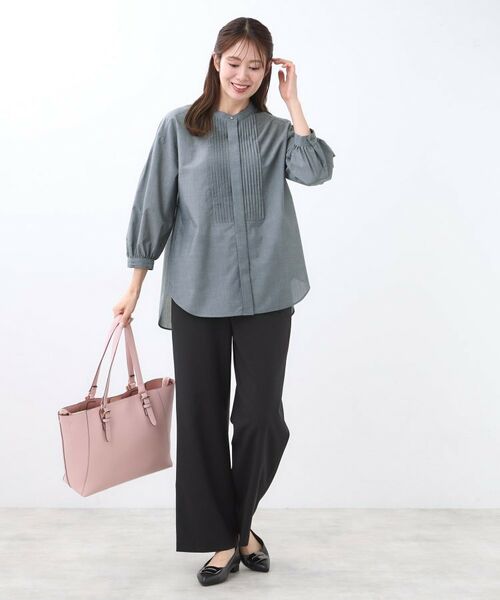 Reflect / リフレクト シャツ・ブラウス | 【程よいゆとり感/体型カバー】ピンタックデザインシャンブレーブラウス | 詳細15