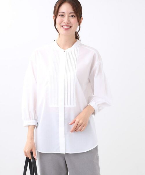 Reflect / リフレクト シャツ・ブラウス | 【程よいゆとり感/体型カバー】ピンタックデザインシャンブレーブラウス | 詳細17
