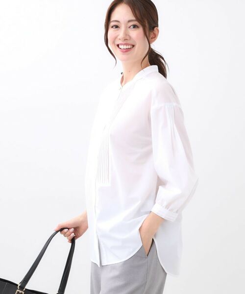 Reflect / リフレクト シャツ・ブラウス | 【程よいゆとり感/体型カバー】ピンタックデザインシャンブレーブラウス | 詳細18