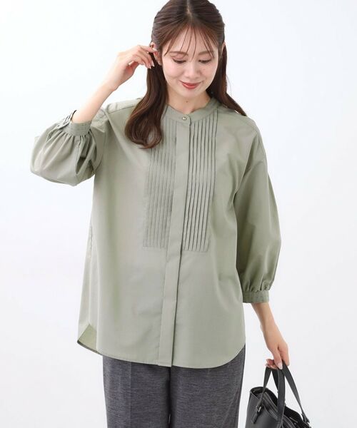 Reflect / リフレクト シャツ・ブラウス | 【程よいゆとり感/体型カバー】ピンタックデザインシャンブレーブラウス | 詳細5