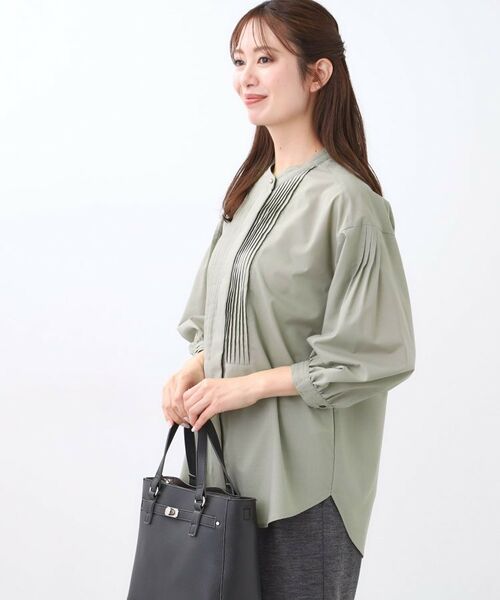 Reflect / リフレクト シャツ・ブラウス | 【程よいゆとり感/体型カバー】ピンタックデザインシャンブレーブラウス | 詳細6