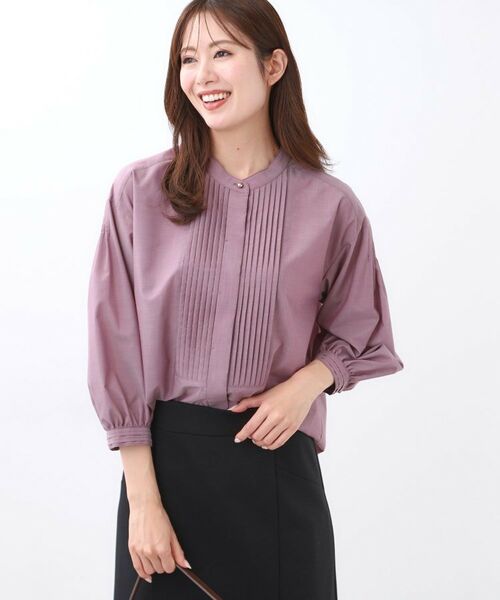 Reflect / リフレクト シャツ・ブラウス | 【程よいゆとり感/体型カバー】ピンタックデザインシャンブレーブラウス | 詳細9