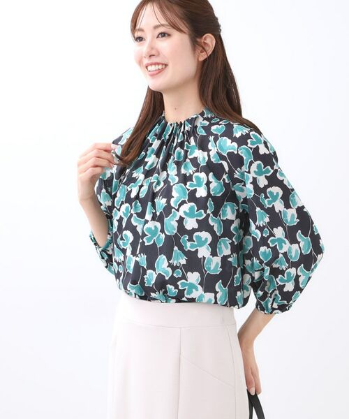 Reflect / リフレクト シャツ・ブラウス | 【ジャケットのインナーにおすすめ◎】花柄タックデザインブブラウス | 詳細8